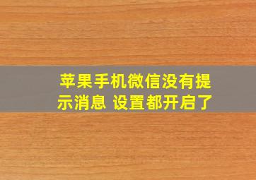 苹果手机微信没有提示消息 设置都开启了